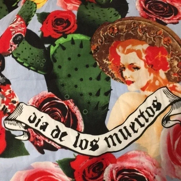 HELL BUNNY Dia De Los Muertos dress SZ Medium - Picture 3 of 7